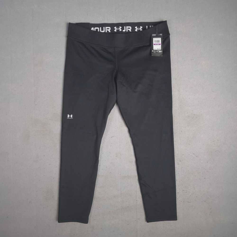 New Under Armour ColdGear Authentics Compression Leggings Womens 2XL Black 13687